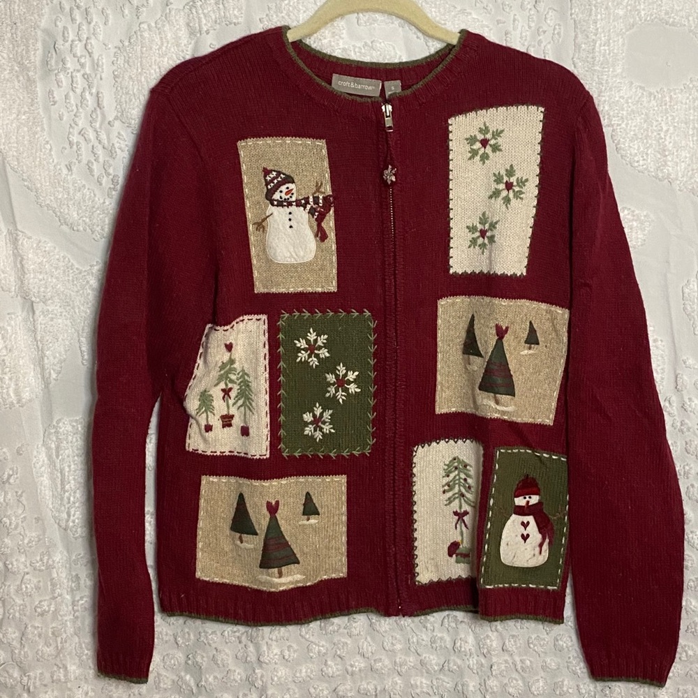 Croft and barrow zip up Christmas sweater